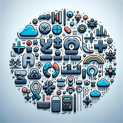 Illustration showcasing symbols of basic mathematical operations: addition, subtraction, multiplication, and division, artistically integrated in a vibrant and educational design.