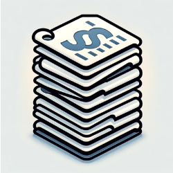 Illustration of neatly arranged paper sheets with paragraph symbols, symbolizing organized paragraphs.